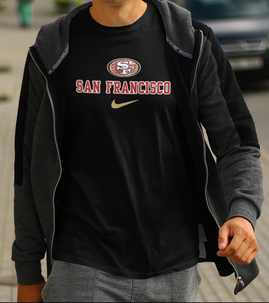San Francisco 49ers Jesus In My Heart Diamond Tears Nike 2 Sided T-Shirt