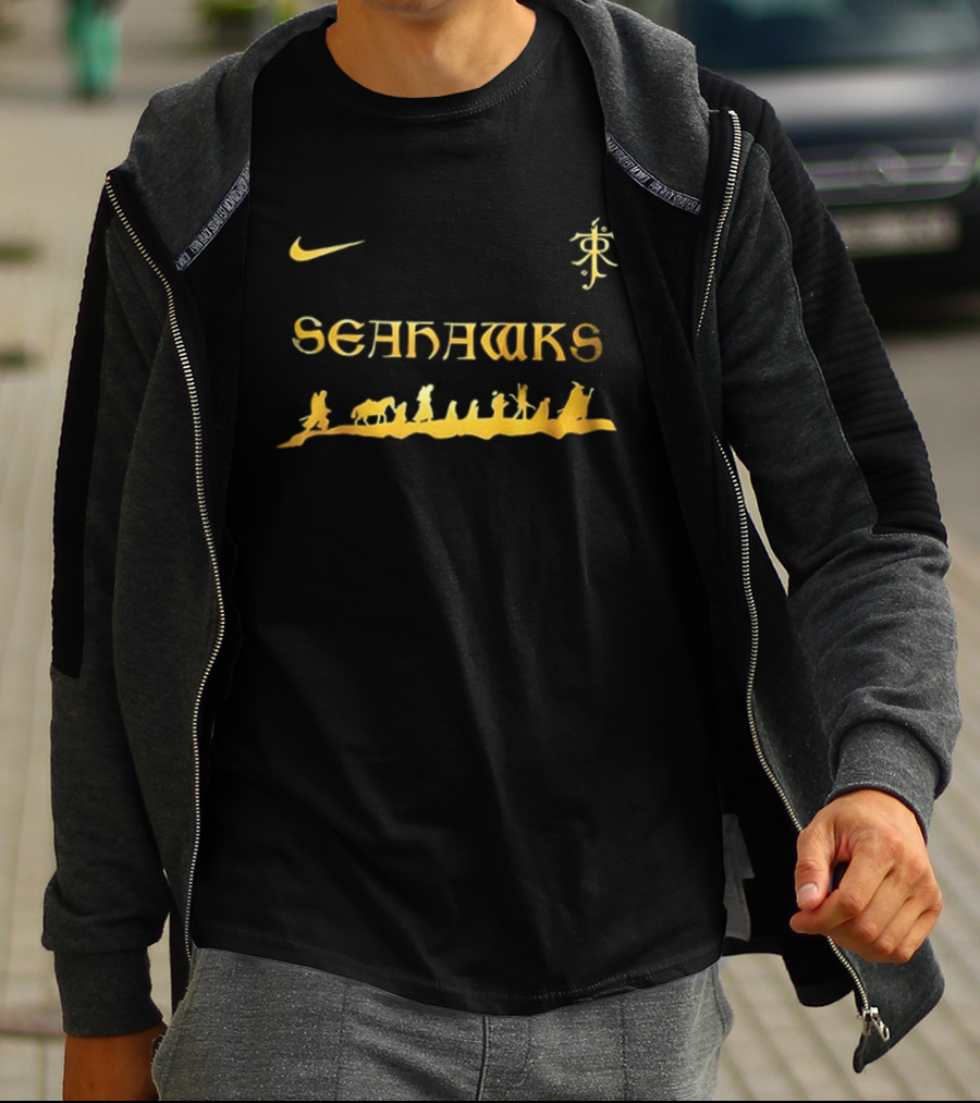 Seattle Seahawks Nike Lord Of The Rings Collaboration With Tolkien T-Shirt