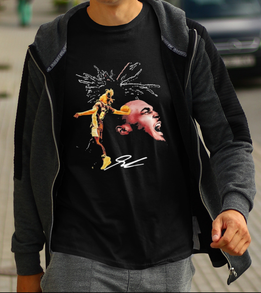 Stephon Castle San Antonio Spurs Basketball Dynamic Player Action And Iconic Expression T-Shirt
