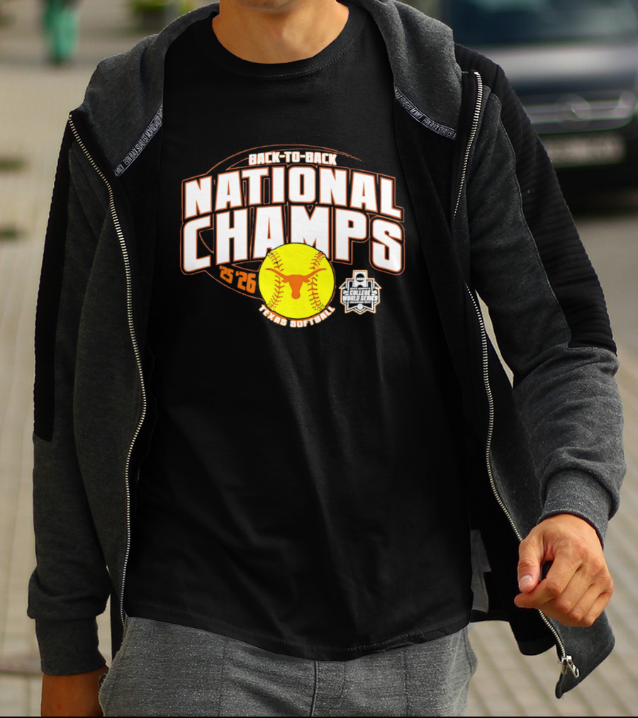 Back To Back National Champs 2026 Texas Softball T-Shirt