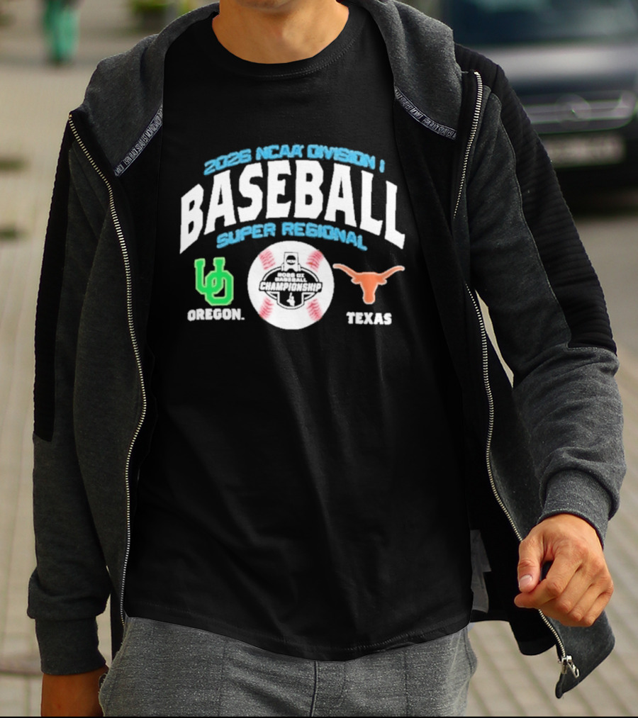 Texas Oregon 2026 NCAA Division I Baseball Super Regional Matchup T-Shirt