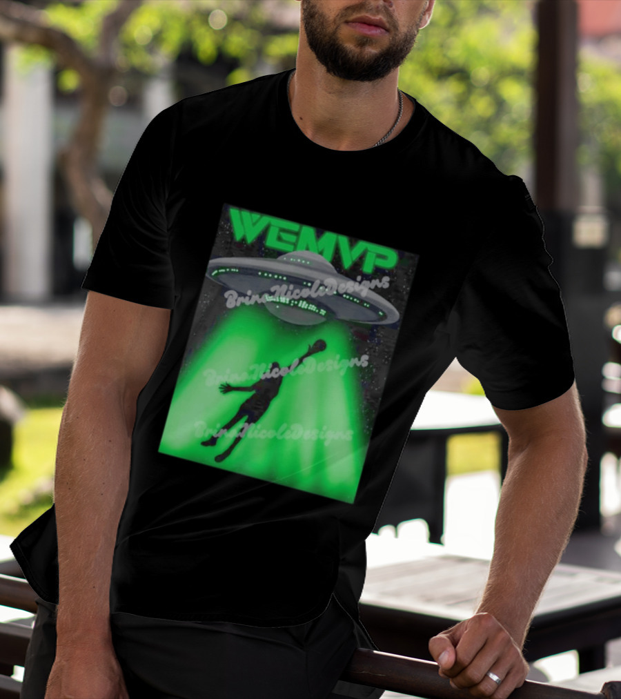WEMVP Victor Wembanyama UFO Alien Abduction Basketball Player T-Shirt