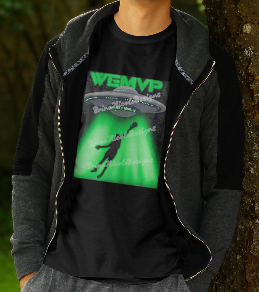 WEMVP Victor Wembanyama UFO Alien Abduction Basketball Player T-Shirt