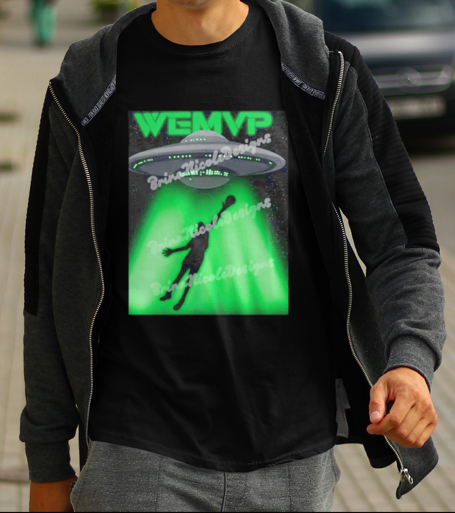 WEMVP Victor Wembanyama UFO Alien Abduction Basketball Player T-Shirt