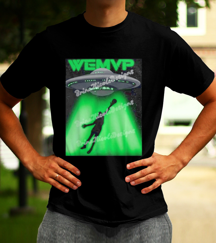 WEMVP Victor Wembanyama UFO Alien Abduction Basketball Player T-Shirt