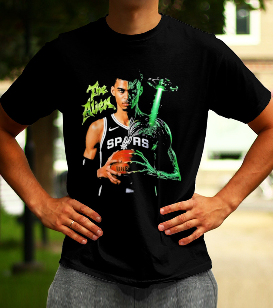 Wembanyama Spurs The Alien UFO NBA Player T-Shirt