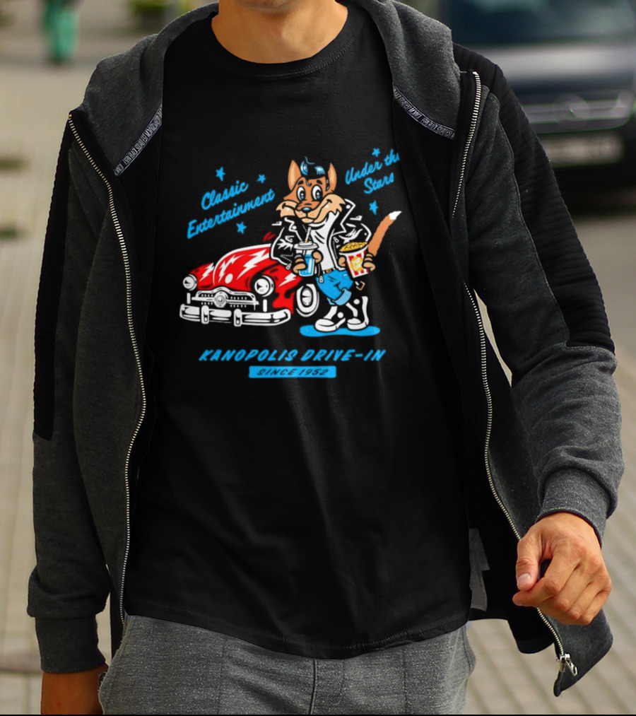 Kanopolis Drive In Wolf Classic Entertainment Under The Stars Since 1952 T-Shirt