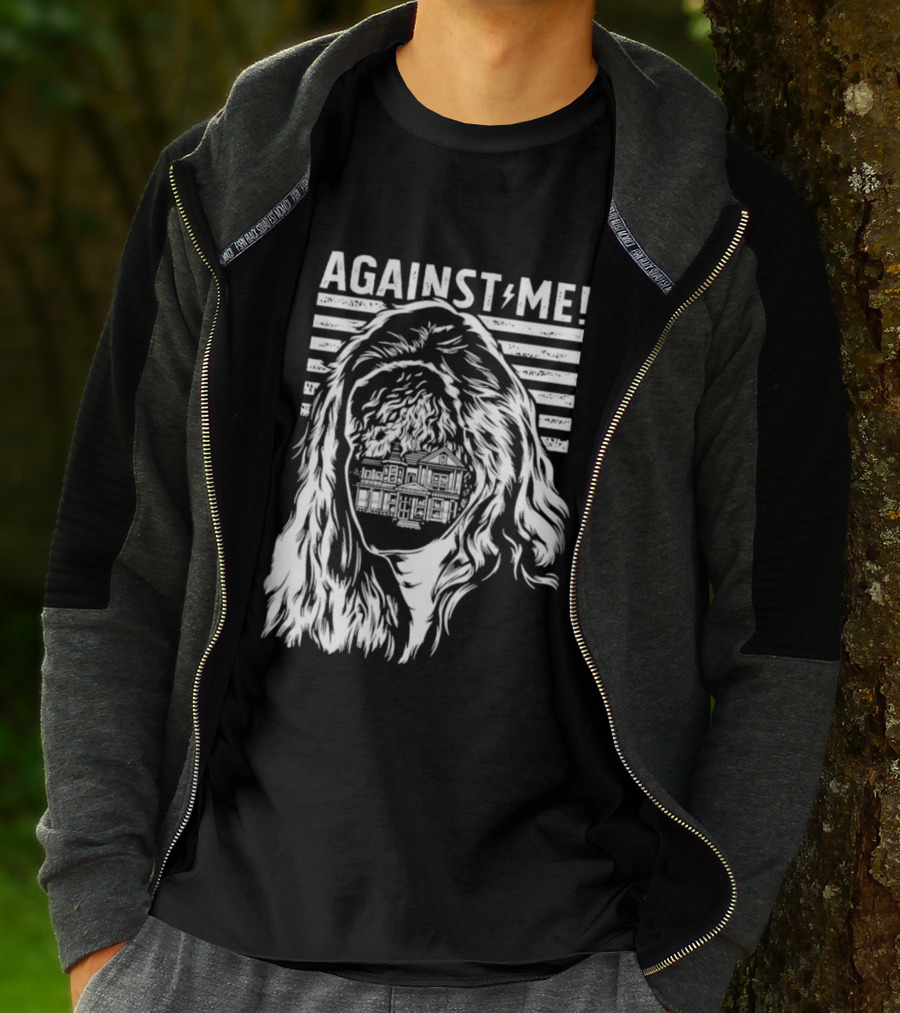 Against Me Punk Rock Gorilla Silhouette Stripes T-Shirt