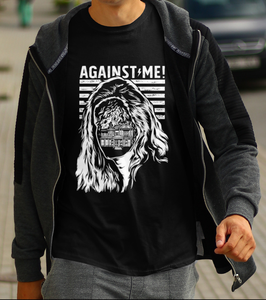 Against Me Punk Rock Gorilla Silhouette Stripes T-Shirt