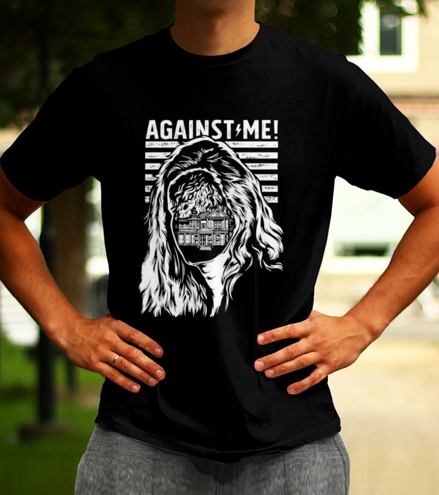 Against Me Punk Rock Gorilla Silhouette Stripes T-Shirt