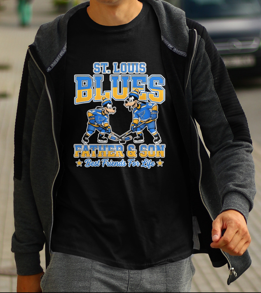 St. Louis Blues Disney Goofy Father & Son Best Friends For Life T-Shirt