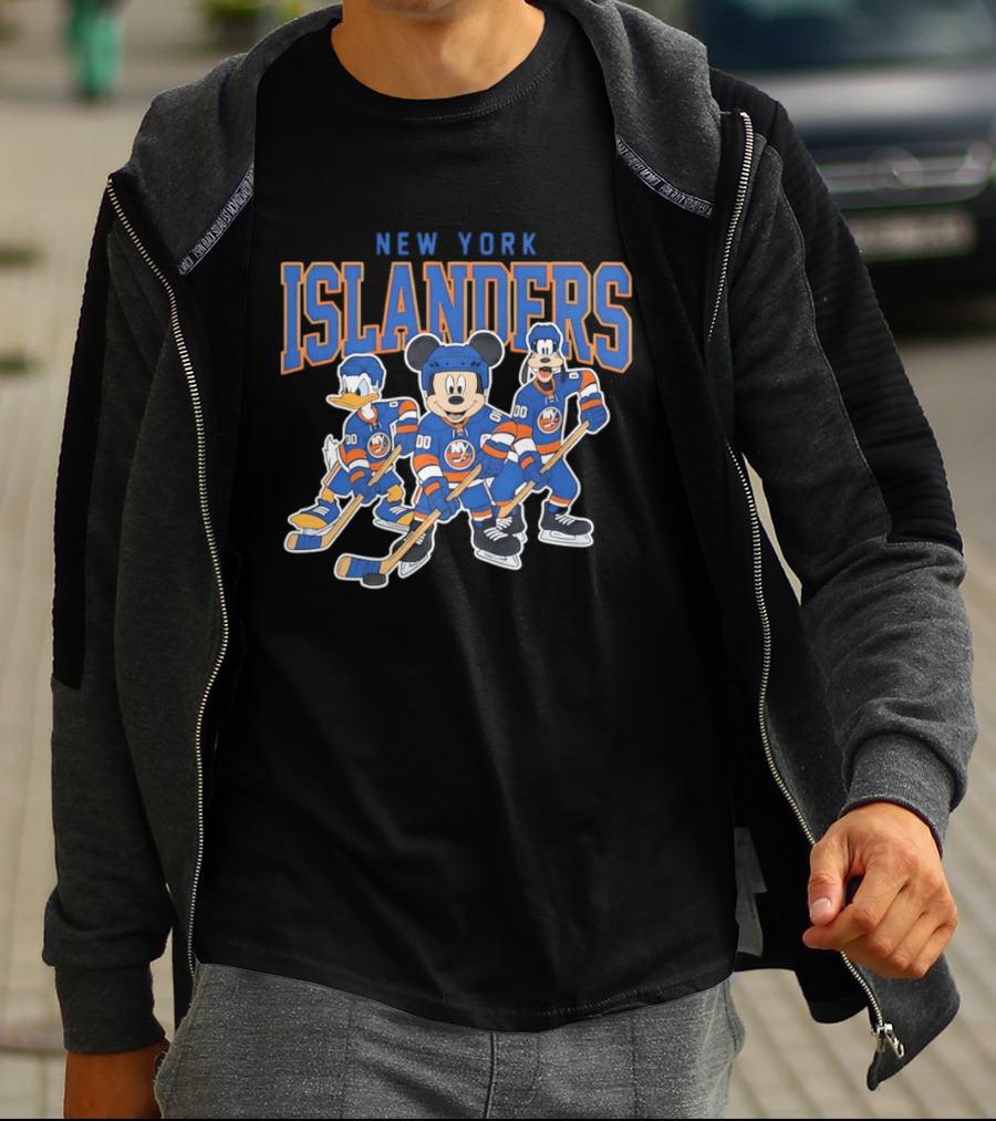 New York Islanders NHL Hockey 2026 Disney Mickey Donald Goofy T-Shirt