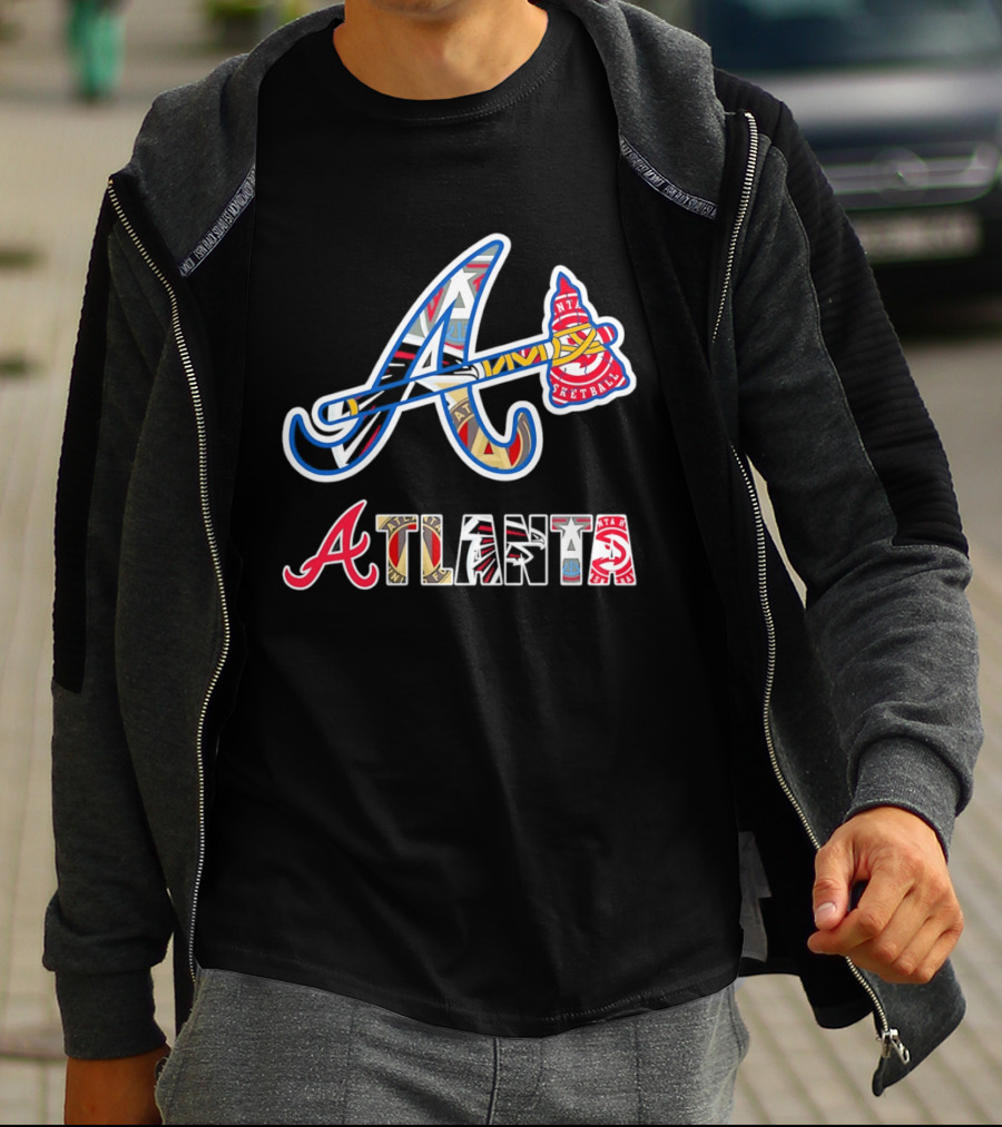ATL Braves Falcons Hawks United Atlanta Major Sports Team Mashup T-Shirt