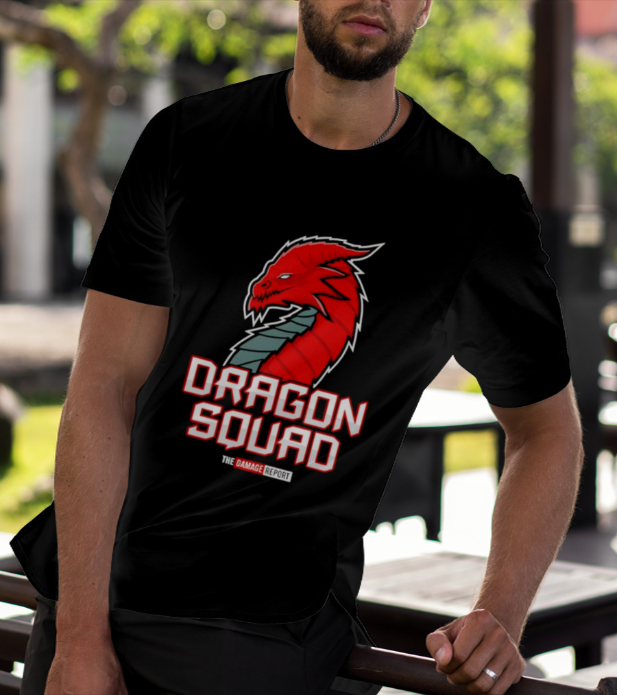 Dragon Squad The Damage Report Red Dragon Head T-Shirt