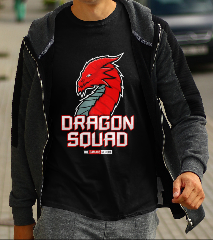Dragon Squad The Damage Report Red Dragon Head T-Shirt