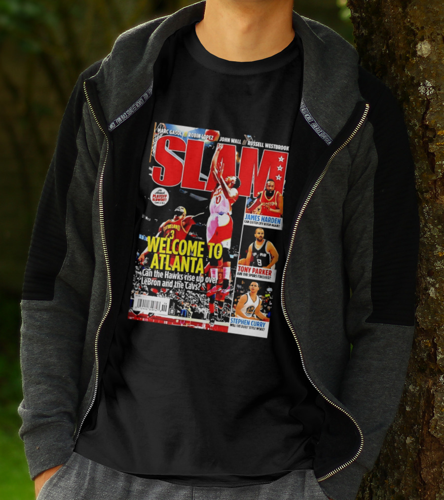 NBA SLAM Welcome To Atlanta Playoff Blowout James Harden Tony Parker Stephen Curry T-Shirt