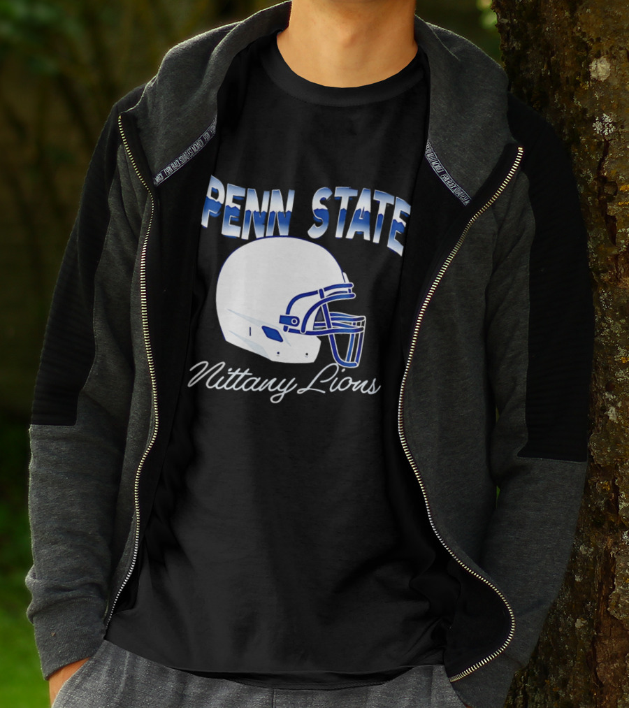 Penn State Nittany Lions Air Brush Helmet Dyme Lyfe Mens T-Shirt