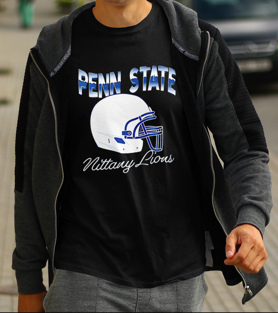 Penn State Nittany Lions Air Brush Helmet Dyme Lyfe Mens T-Shirt