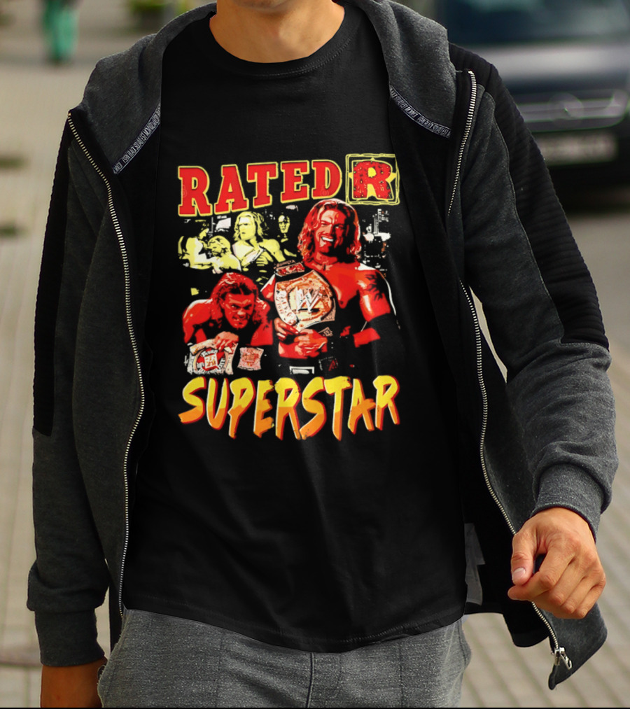 Rated R Superstar WWE Champion Edge Title Belt Wrestler T-Shirt
