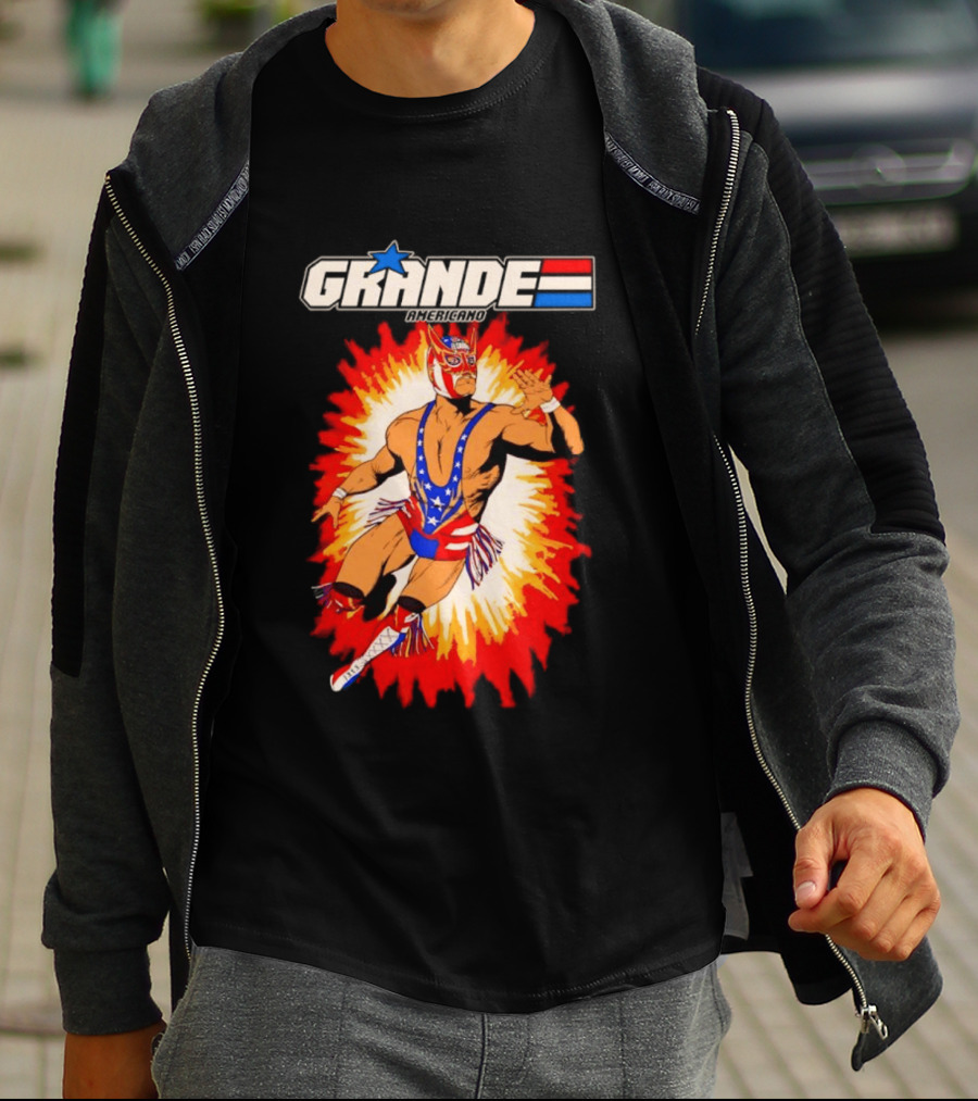 Grande Americano Luchador Wrestling Starburst T-Shirt