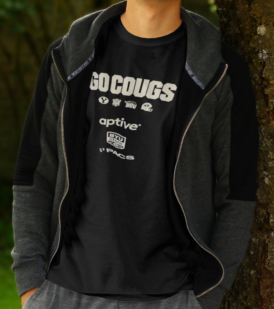 Go Cougs BYU Aptive PACS Sports Branding University T-Shirt