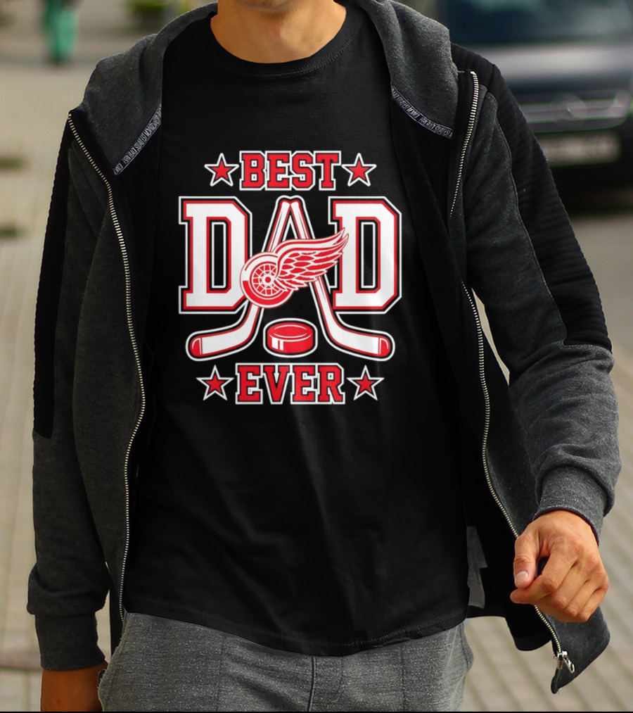 Detroit Red Wings Best Dad Ever Hockey 2026 T-Shirt