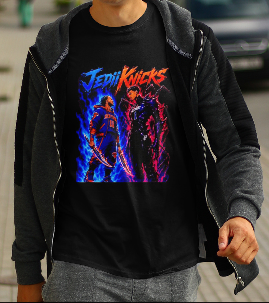 Jedi Knicks Jalen Brunson New York Knicks Vs Victor Wembanyama San Antonio Spurs Showdown T-Shirt