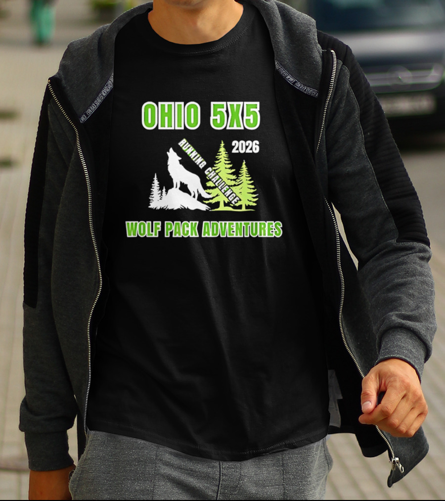 Ohio 5x5 2026 Running Challenge Wolf Pack Adventures T-Shirt