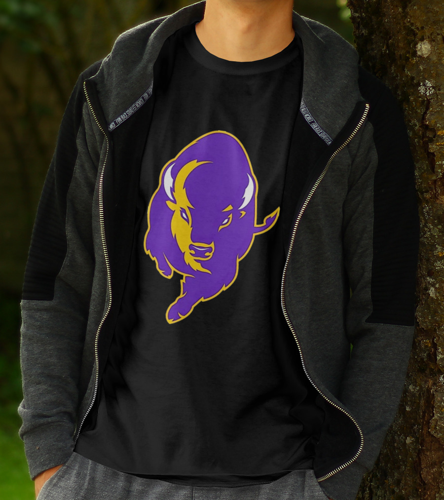 Lipscomb Bisons Purple And Yellow Charging Bison T-Shirt