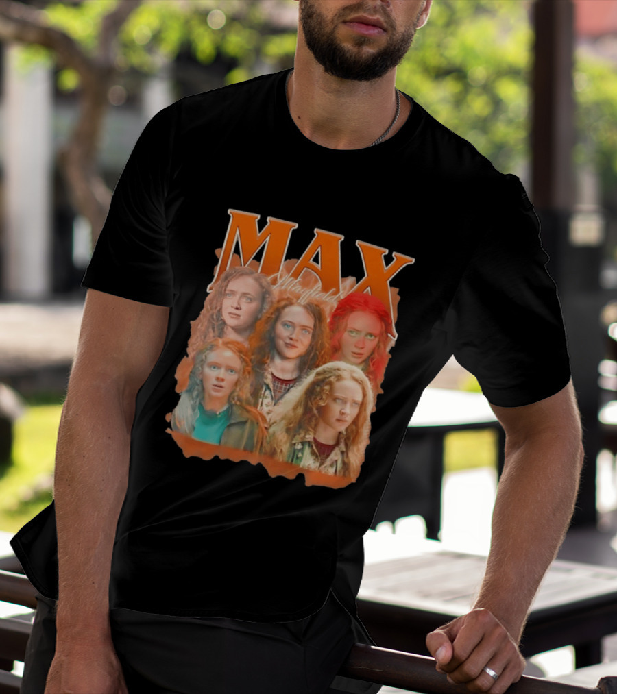 Max Mayfield Stranger Things Collage Orange Aesthetic T-Shirt