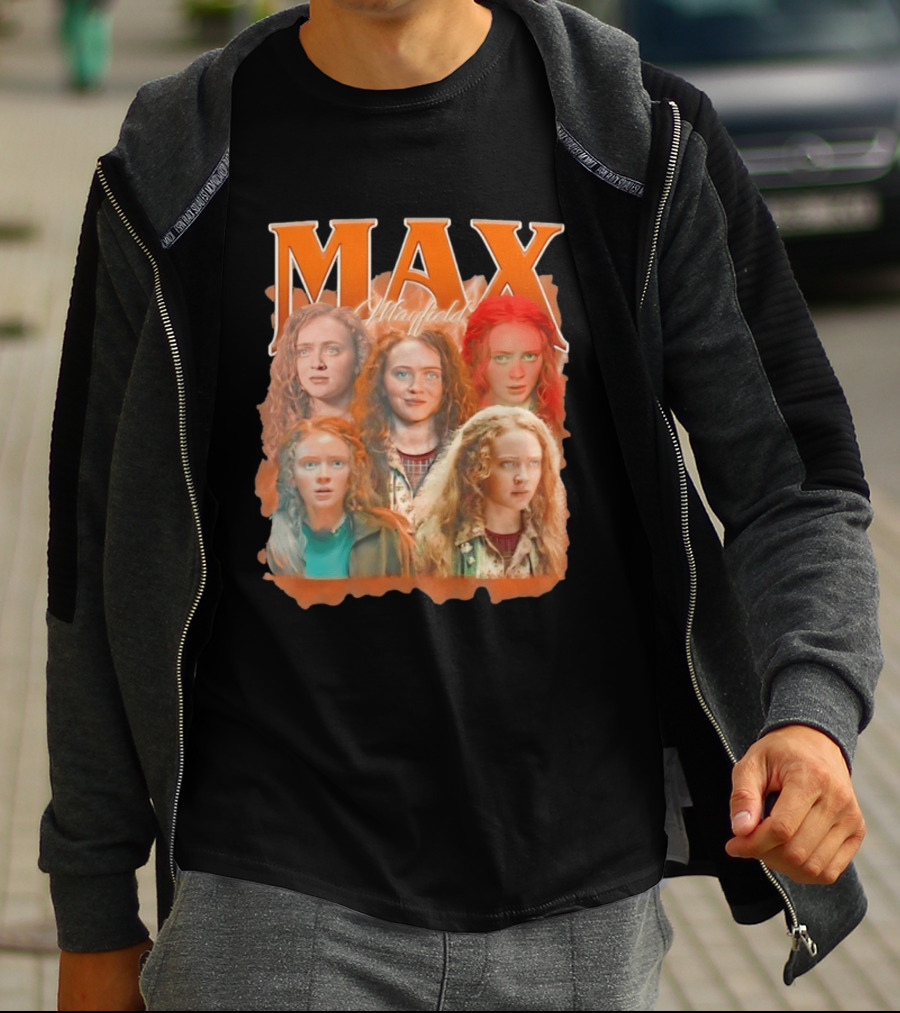 Max Mayfield Stranger Things Collage Orange Aesthetic T-Shirt