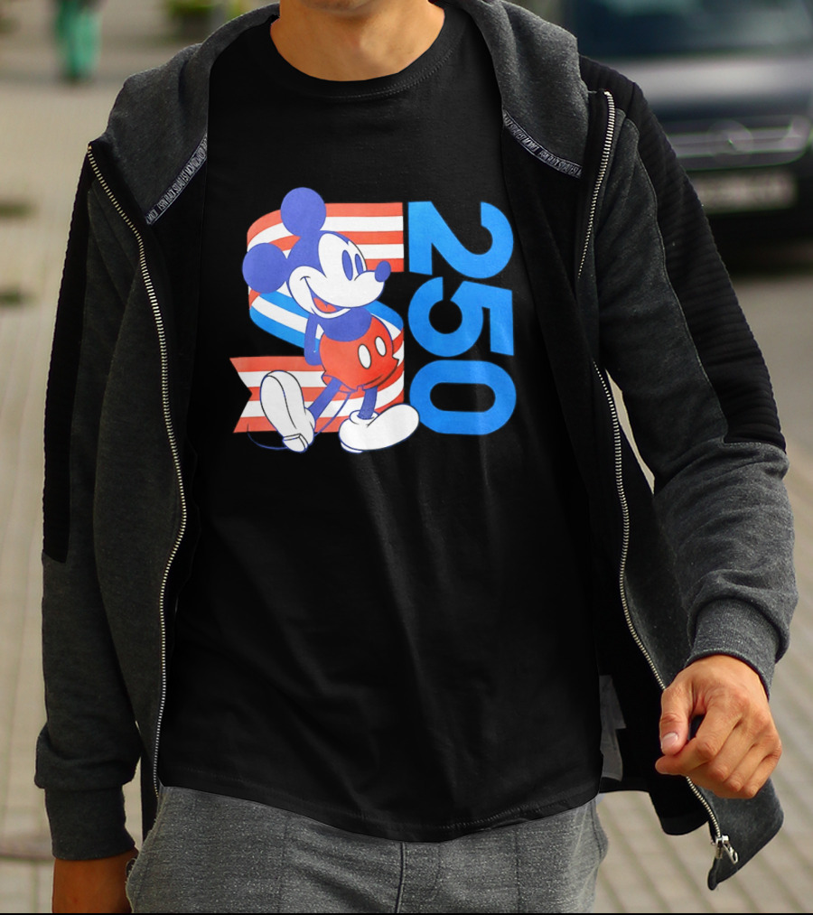 Mickey Mouse Disney 250 Celebration American Flag T-Shirt
