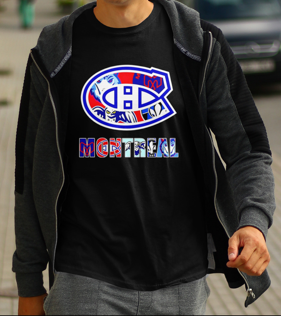 Montreal Canadiens And Sports Teams Emblem Montage T-Shirt