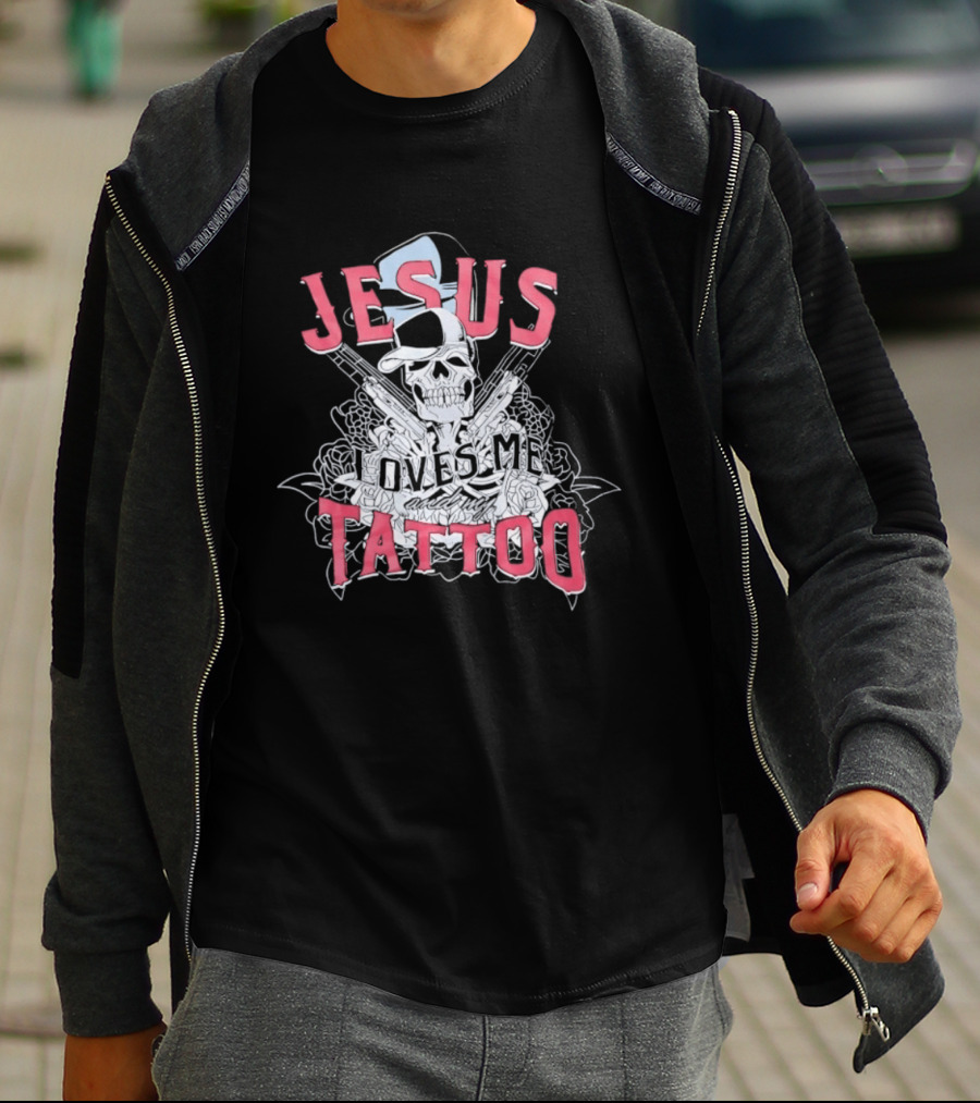 Jesus Loves Me Skeleton Tattoo T-Shirt