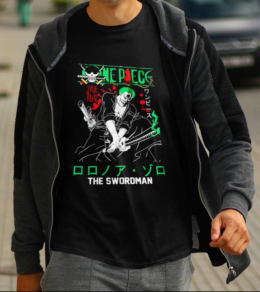 One Piece Roronoa Zoro The Swordman Classic Anime Manga T-Shirt