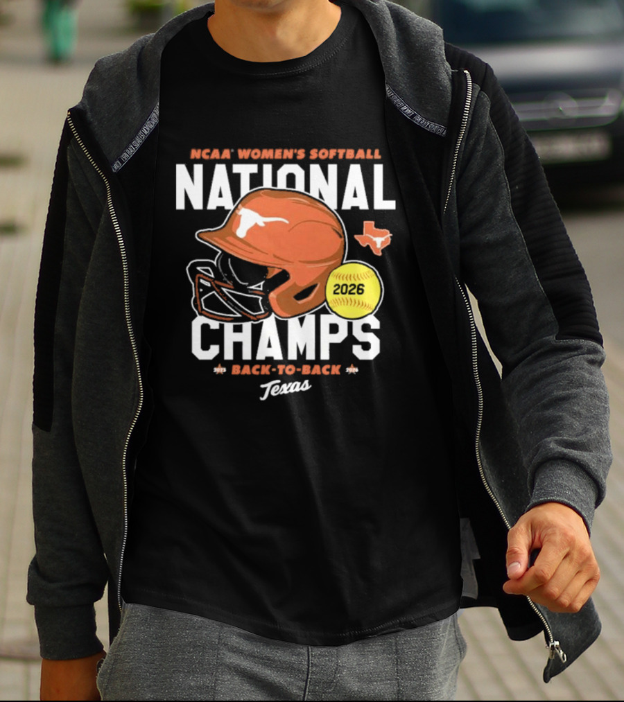 Texas Longhorns 2026 NCAA Women's Softball National Champs Back To Back Team T-Shirt
