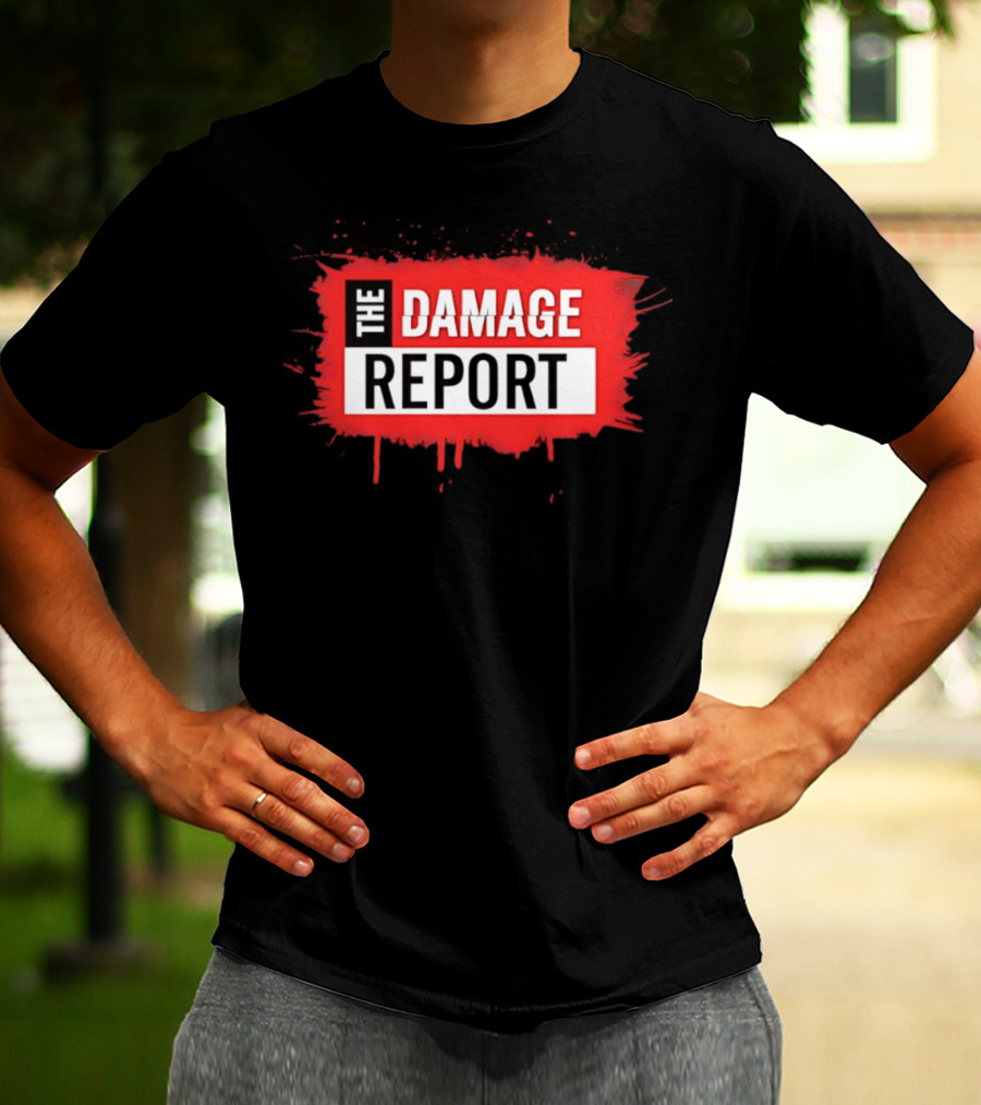 The Damage Report Media News Political Commentary Program Branding T-Shirt