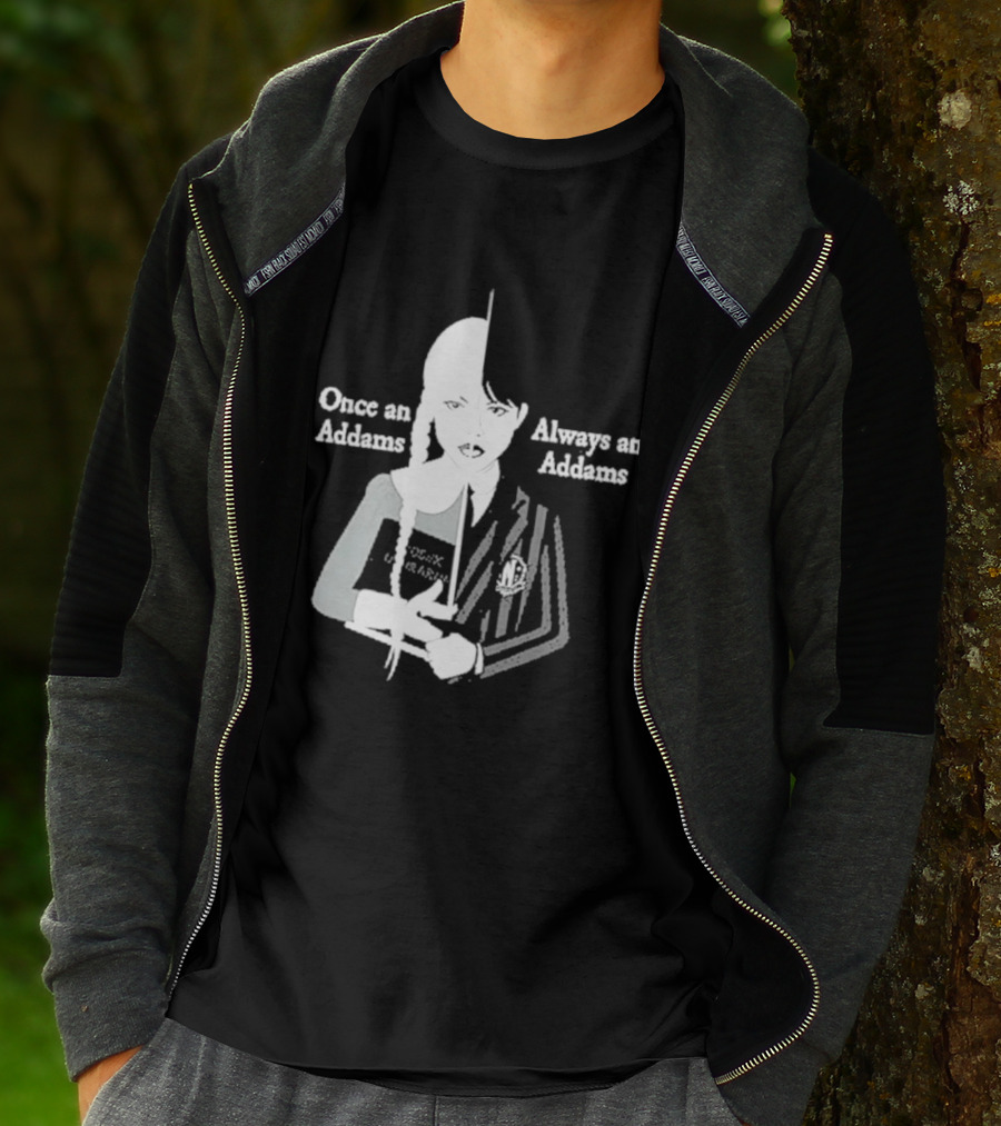 Wednesday Addams Split Face Once An Addams Always An Addams T-Shirt