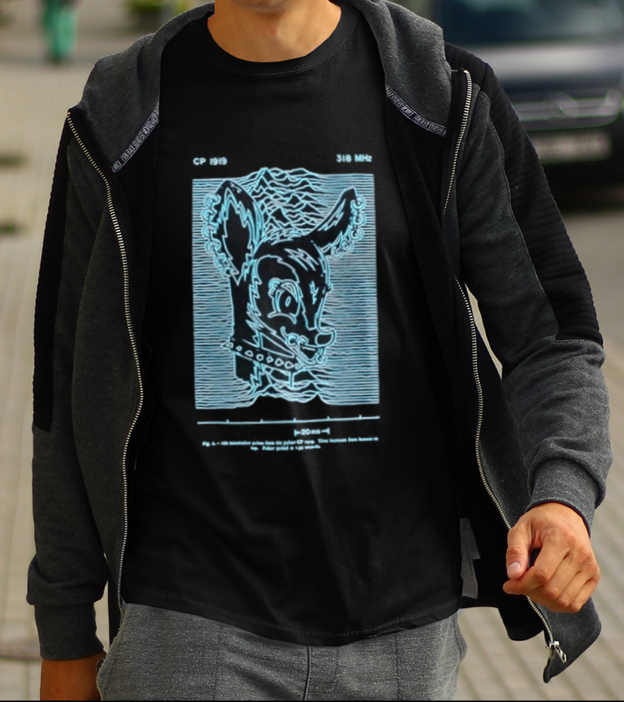 Allaround Risk CP 1919 318 MHz Blue Neon Reindeer Ears And Collar T-Shirt