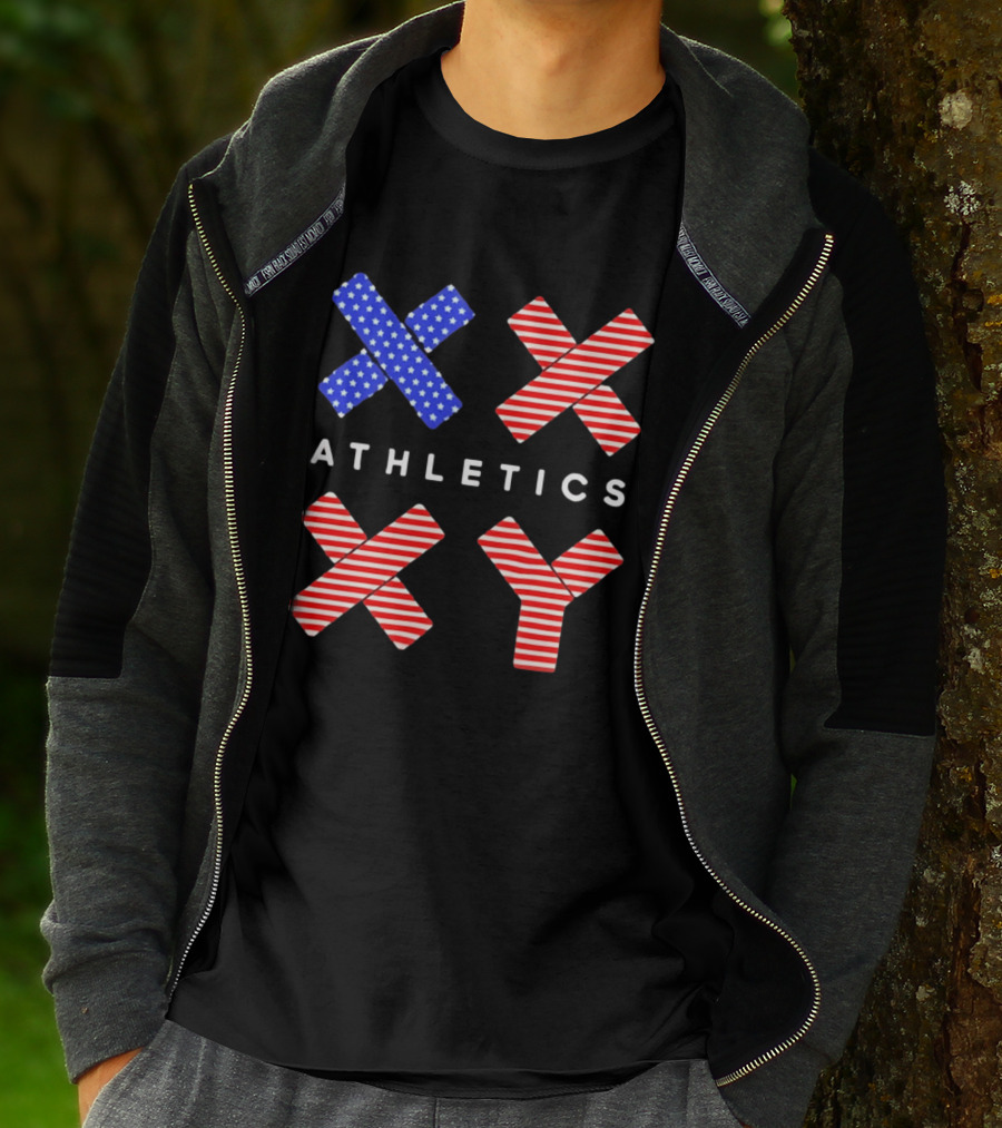 Athletics USA Flag Patterned XX XY T-Shirt