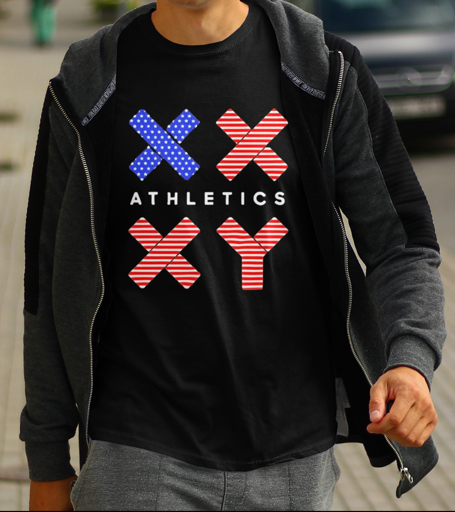 Athletics USA Flag Patterned XX XY T-Shirt