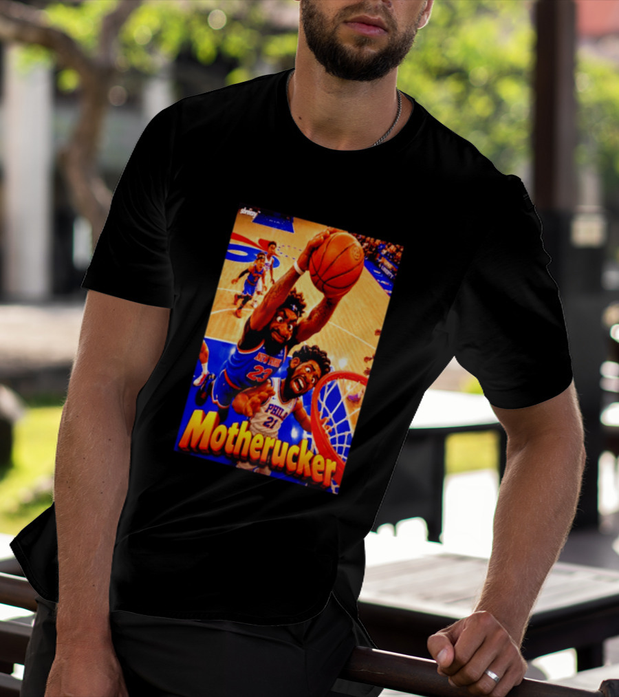 Motherucker New York 23 Vs Philly 21 Basketball Caricature T-Shirt