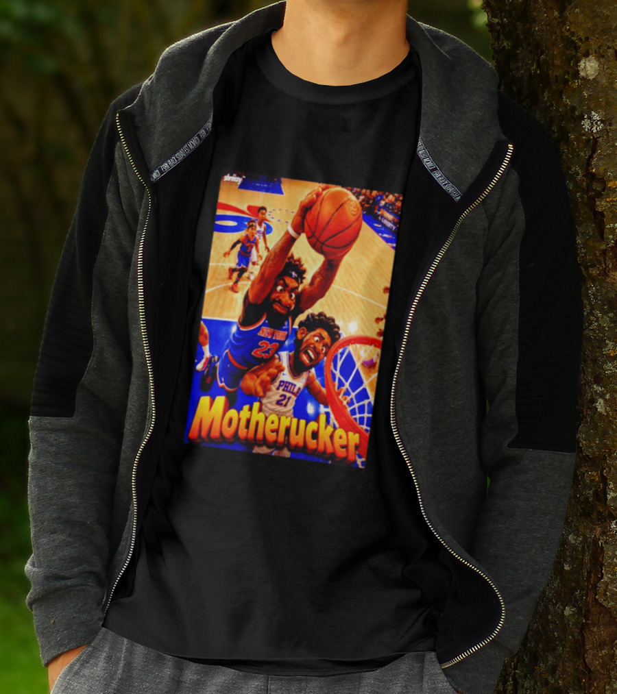 Motherucker New York 23 Vs Philly 21 Basketball Caricature T-Shirt