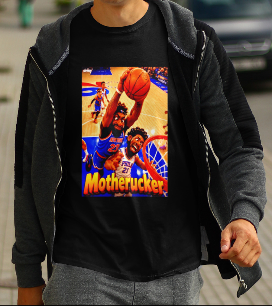 Motherucker New York 23 Vs Philly 21 Basketball Caricature T-Shirt