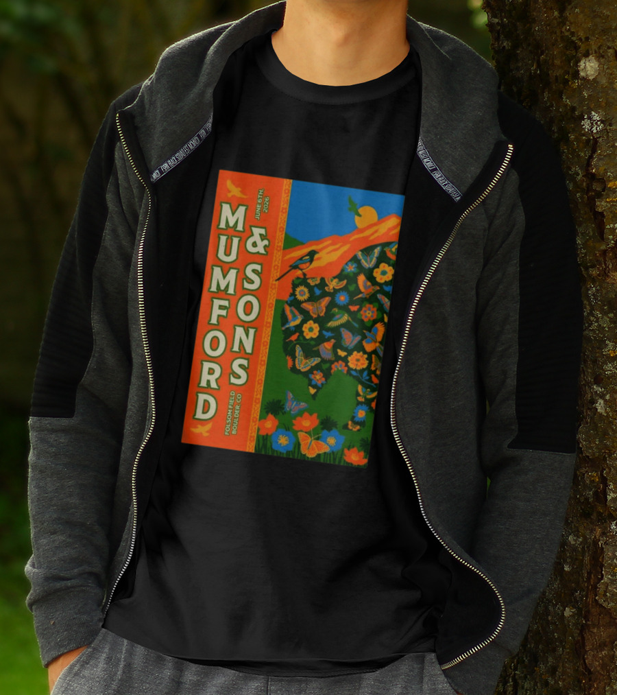 Mumford And Sons June 6 2026 Folsom Field Boulder CO Butterflies And Nature T-Shirt