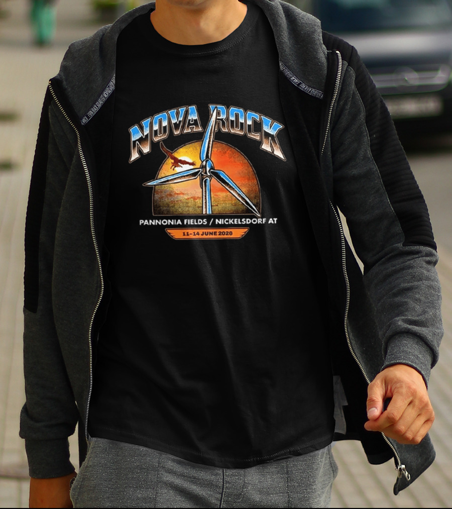 Nova Rock 2026 Winds Of Rock Nickelsdorf Festival 11 14 June Windmill Sunset Eagle T-Shirt