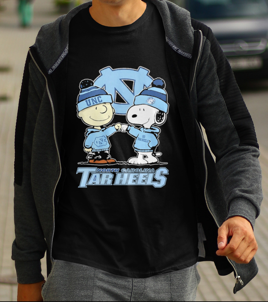 UNC Tar Heels Peanuts Characters Fit Bump North Carolina 2026 T-Shirt