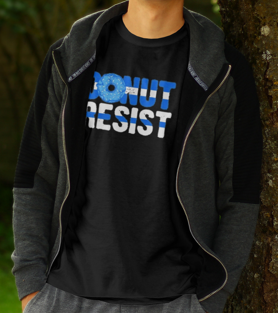 Donut Resist Police Officer Thin Blue Line Cop Policeman T-Shirt