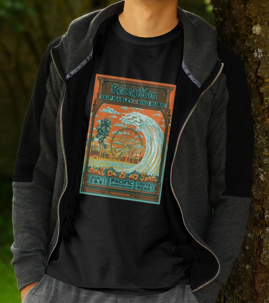 Rebelution Skip Marley Niko Rubio August 7 8 9 2026 Pacific Amphitheatre Costa Mesa T-Shirt
