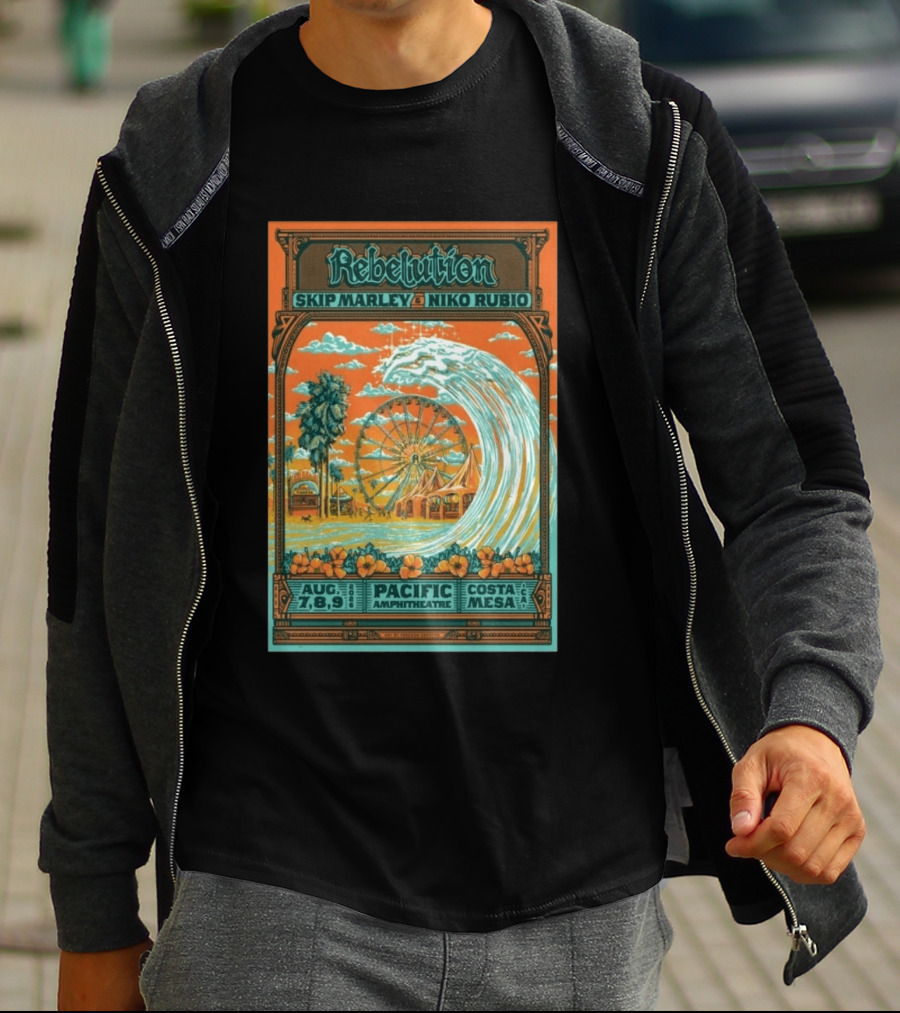 Rebelution Skip Marley Niko Rubio August 7 8 9 2026 Pacific Amphitheatre Costa Mesa T-Shirt